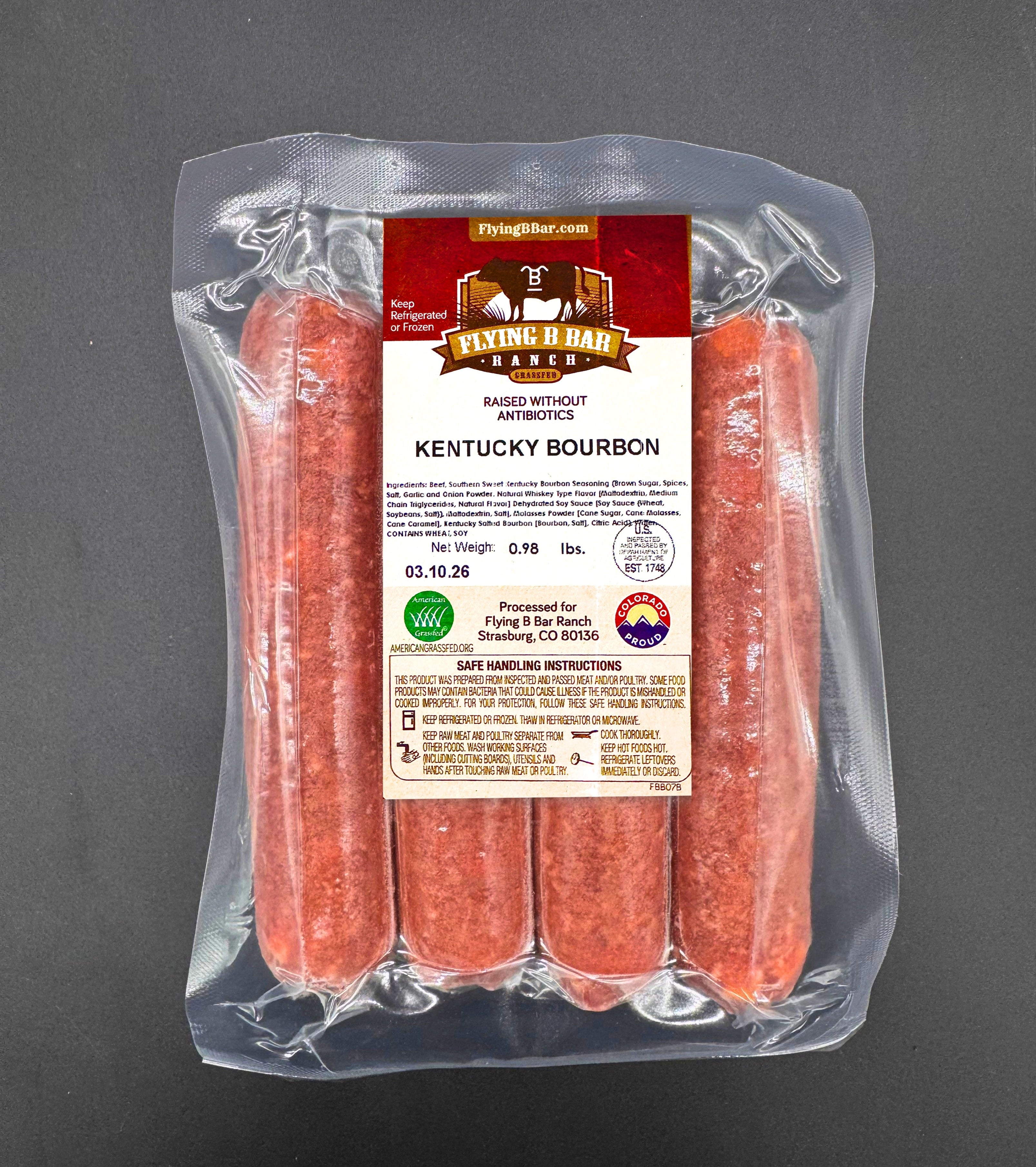 Beef Kentucky Bourbon Sausages - NEW Product!