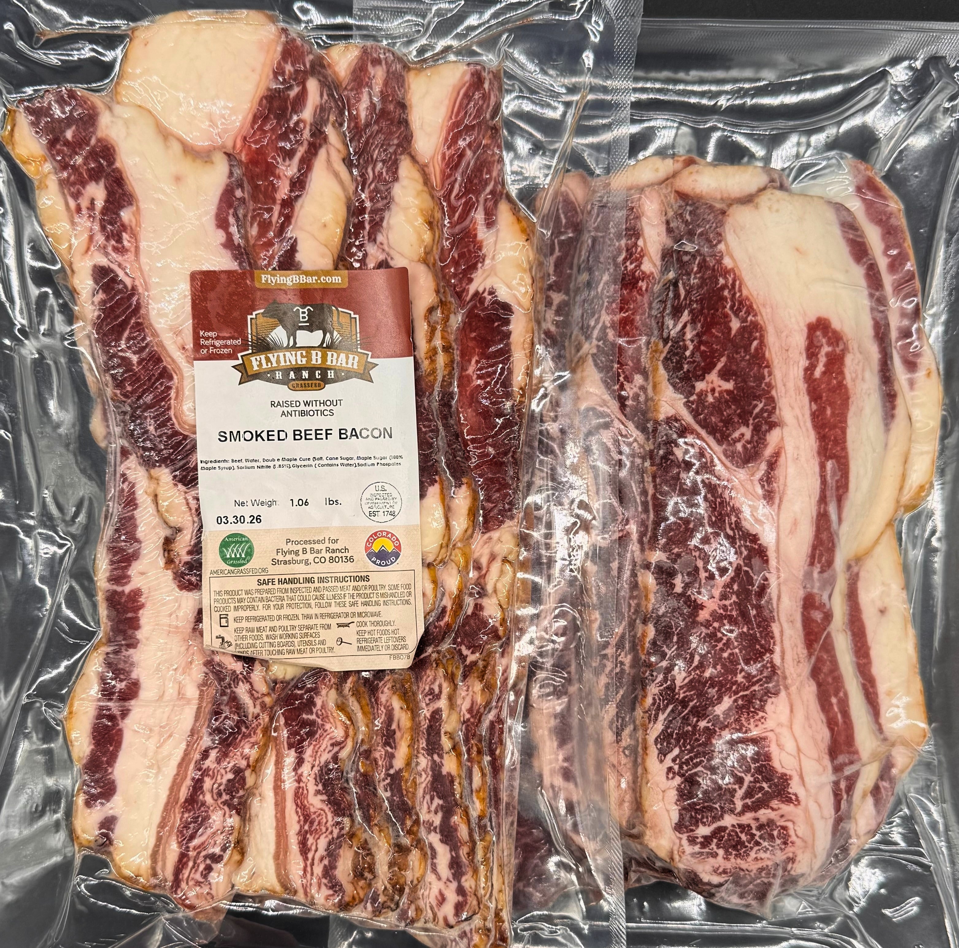 Cured & Smoked Beef Bacon - NEW Product!
